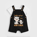 Daddy's Partner in Crime Dungaree Set | Custom Name Baby Dungaree Set for Daddy's Partner - BLACK - 0 - 5 Months Old (Chest 18")