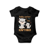 Daddy's Partner in Crime Romper / Onesie | Custom Name Baby Romper / Onesie for Daddy's Partner - BLACK - New Born (Chest 14")