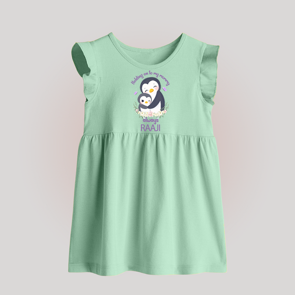 Holding On To My Mummy Always Baby Frock | Custom Baby Frock for Mommy's Little One - MINT GREEN - 0 - 3 Months Old (Chest 17")