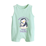 Holding On To My Mummy Always Romper Suit / Sleeveless Romper | Custom Baby Romper Suit / Sleeveless Romper for Mommy's Little One - MINT GREEN - 0 - 5 Months Old (Chest 18")