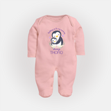 Holding On To My Mummy Always Sleep Suit / Full Sleeve Body Suit | Custom Baby Sleep Suit / Full Sleeve Body Suit for Mommy's Little One - BABY PINK - New Born (Chest 7.5")