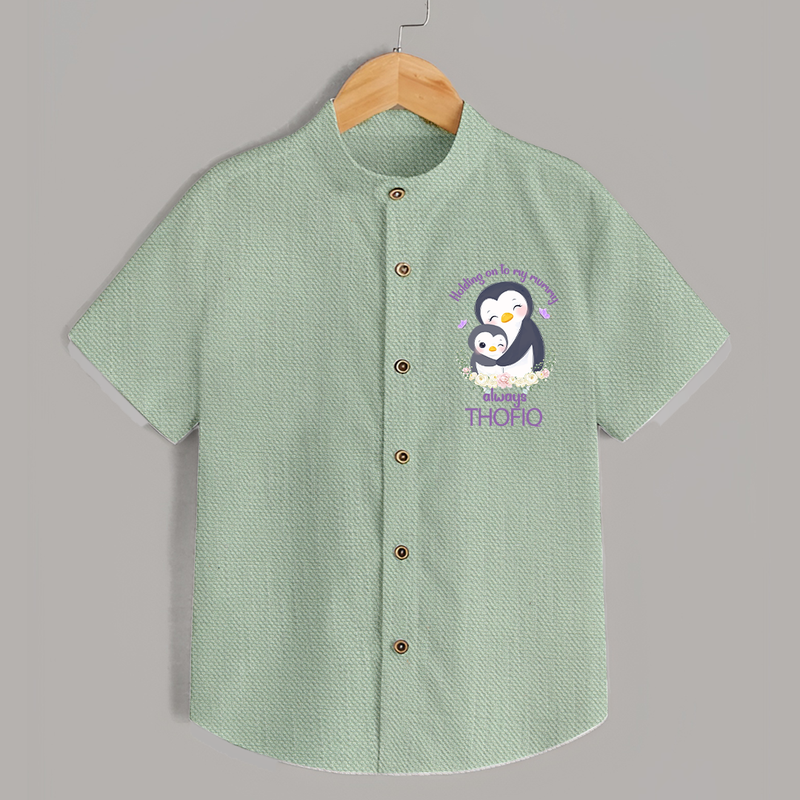 Holding On To My Mummy Always Shirt | Custom Baby Shirt for Mommy's Little One - MINT GREEN - 0 - 6 Months Old (Chest 23")