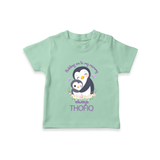 Holding On To My Mummy Always T-Shirt | Custom Baby T-Shirt for Mommy's Little One - MINT GREEN - 0-5 Months Old (Chest 17")