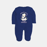 Holding On To My Mummy Always Sleep Suit / Full Sleeve Body Suit | Custom Baby Sleep Suit / Full Sleeve Body Suit for Mommy's Little One - NAVY BLUE - New Born (Chest 7.5")