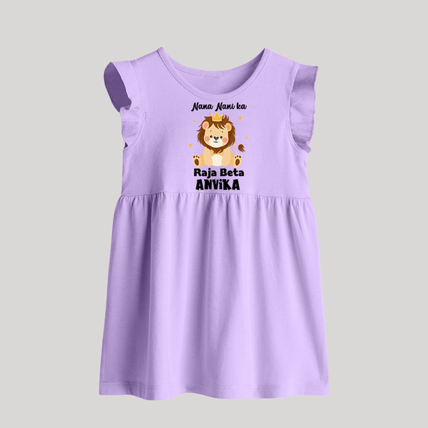 Nana Nani Ka Raja Beta Baby Frock | Personalized Baby Frock for Nana and Nani's King - LILAC - 0 - 3 Months Old (Chest 17")