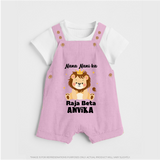 Nana Nani Ka Raja Beta Dungaree Set | Personalized Baby Dungaree Set for Nana and Nani's King - BABY PINK - 0 - 5 Months Old (Chest 18")