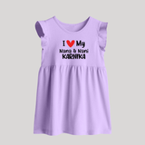 I Love My Nana And Nani Baby Frock | Custom Baby Frock for Nana and Nani's Darling - LILAC - 0 - 3 Months Old (Chest 17")