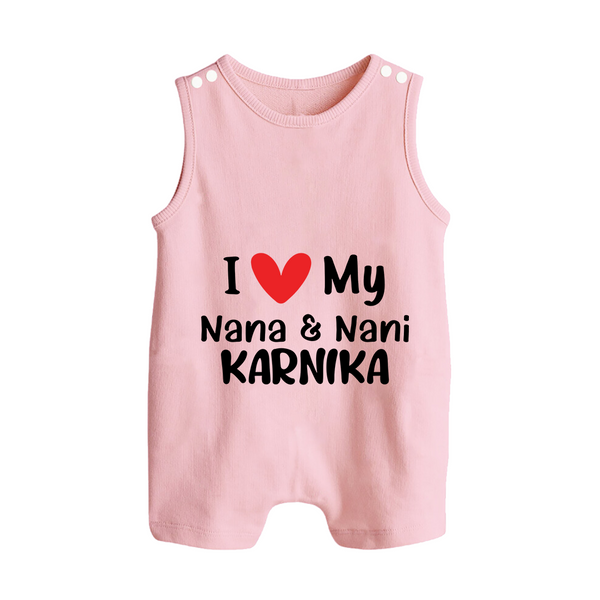 I Love My Nana And Nani Romper Suit / Sleeveless Romper | Custom Baby Romper Suit / Sleeveless Romper for Nana and Nani's Darling - BABY PINK - 0 - 5 Months Old (Chest 18")