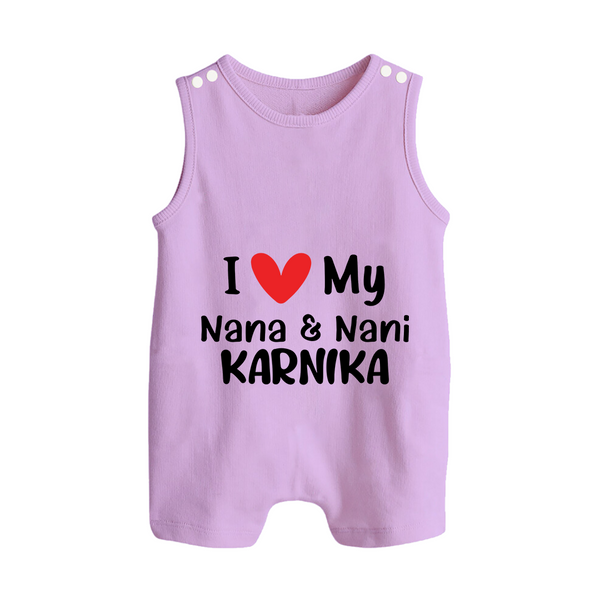 I Love My Nana And Nani Romper Suit / Sleeveless Romper | Custom Baby Romper Suit / Sleeveless Romper for Nana and Nani's Darling - LILAC - 0 - 5 Months Old (Chest 18")