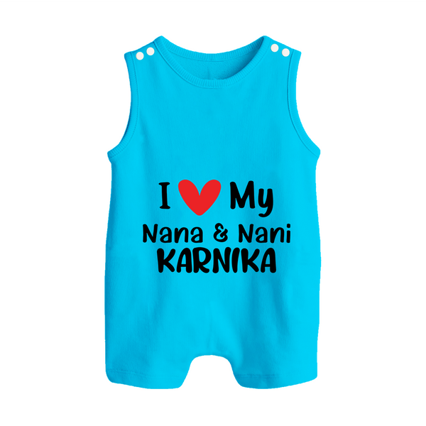 I Love My Nana And Nani Romper Suit / Sleeveless Romper | Custom Baby Romper Suit / Sleeveless Romper for Nana and Nani's Darling - SKY BLUE - 0 - 5 Months Old (Chest 18")