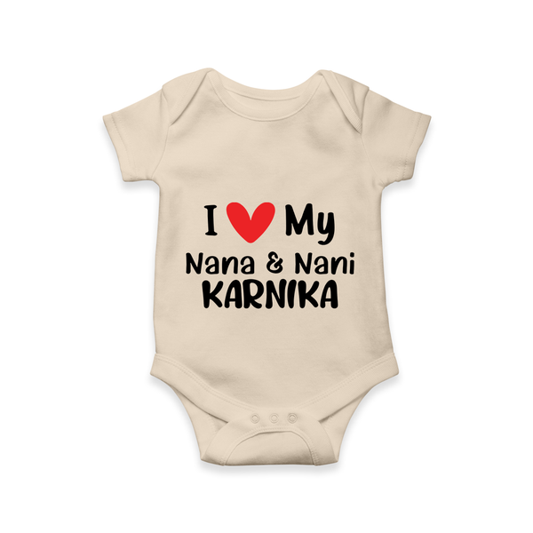 I Love My Nana And Nani Romper / Onesie | Custom Baby Romper / Onesie for Nana and Nani's Darling - IVORY - New Born (Chest 14")