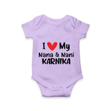 I Love My Nana And Nani Romper / Onesie | Custom Baby Romper / Onesie for Nana and Nani's Darling - LILAC - New Born (Chest 14")