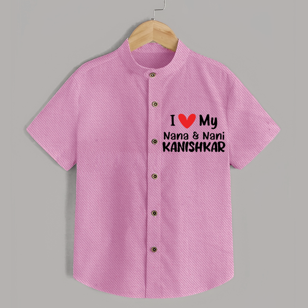 I Love My Nana And Nani Shirt | Custom Baby Shirt for Nana and Nani's Darling - BABY PINK - 0 - 6 Months Old (Chest 23")
