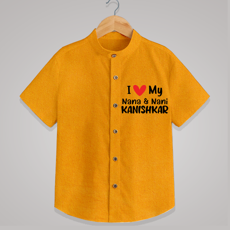 I Love My Nana And Nani Shirt | Custom Baby Shirt for Nana and Nani's Darling - CHROME YELLOW - 0 - 6 Months Old (Chest 23")