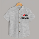 I Love My Nana And Nani Shirt | Custom Baby Shirt for Nana and Nani's Darling - GREY - 0 - 6 Months Old (Chest 23")