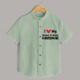 I Love My Nana And Nani Shirt | Custom Baby Shirt for Nana and Nani's Darling - MINT GREEN - 0 - 6 Months Old (Chest 23")
