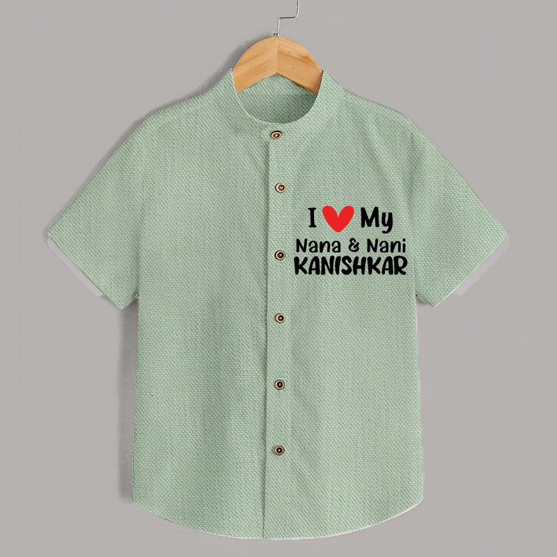 I Love My Nana And Nani Shirt | Custom Baby Shirt for Nana and Nani's Darling - MINT GREEN - 0 - 6 Months Old (Chest 23")