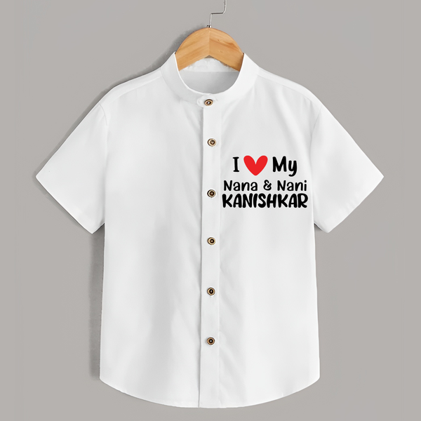 I Love My Nana And Nani Shirt | Custom Baby Shirt for Nana and Nani's Darling - WHITE - 0 - 6 Months Old (Chest 23")