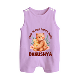 Born To Rule Nana's Heart Romper Suit / Sleeveless Romper | Personalized Baby Romper Suit / Sleeveless Romper for Nana's Little Ruler - LILAC - 0 - 5 Months Old (Chest 18")