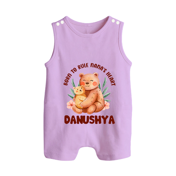 Born To Rule Nana's Heart Romper Suit / Sleeveless Romper | Personalized Baby Romper Suit / Sleeveless Romper for Nana's Little Ruler - LILAC - 0 - 5 Months Old (Chest 18")