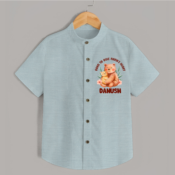 Born To Rule Nana's Heart Shirt | Personalized Baby Shirt for Nana's Little Ruler - ARCTIC BLUE - 0 - 6 Months Old (Chest 23")