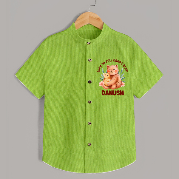 Born To Rule Nana's Heart Shirt | Personalized Baby Shirt for Nana's Little Ruler - LIME GREEN - 0 - 6 Months Old (Chest 23")