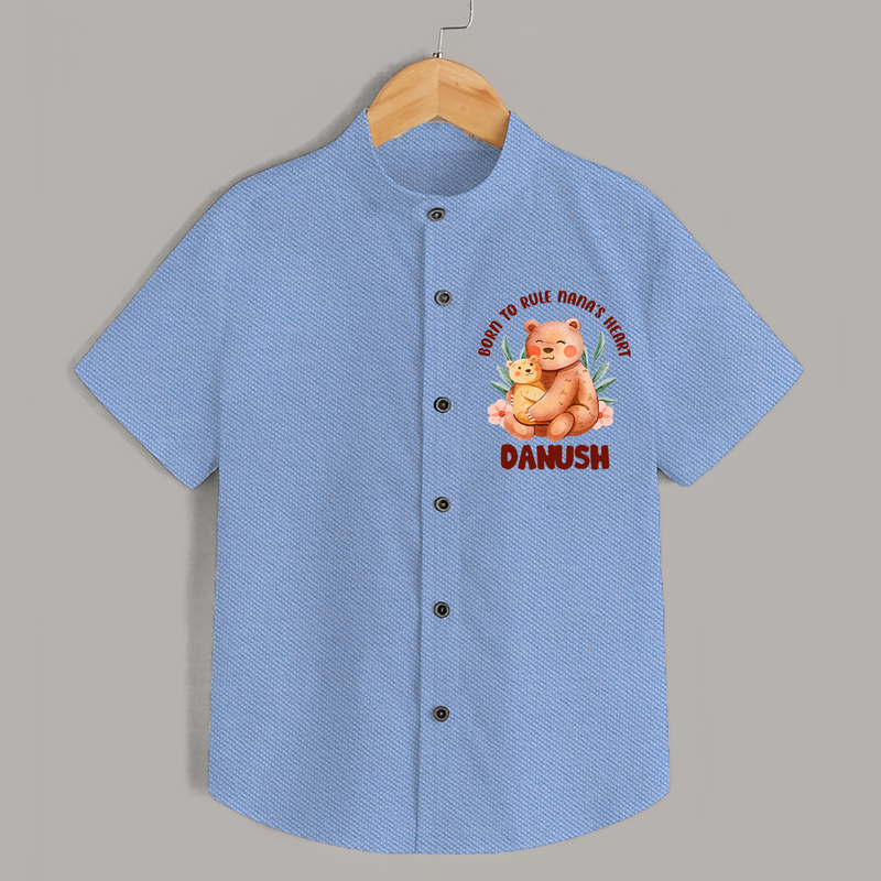 Born To Rule Nana's Heart Shirt | Personalized Baby Shirt for Nana's Little Ruler - SKY BLUE - 0 - 6 Months Old (Chest 23")