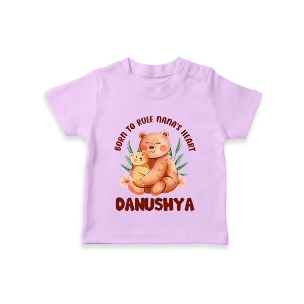 Born To Rule Nana's Heart T-Shirt | Personalized Baby T-Shirt for Nana's Little Ruler - LILAC - 0-5 Months Old (Chest 17")