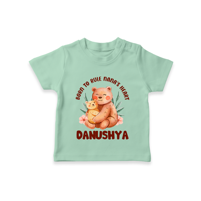 Born To Rule Nana's Heart T-Shirt | Personalized Baby T-Shirt for Nana's Little Ruler - MINT GREEN - 0-5 Months Old (Chest 17")