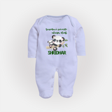 Grandma's Favourite Alarm Clock Sleep Suit / Full Sleeve Body Suit | Custom Baby Sleep Suit / Full Sleeve Body Suit for Grandma's Favorite - BABY BLUE - New Born (Chest 7.5")