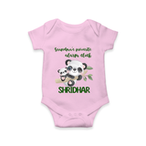 Grandma's Favourite Alarm Clock Romper / Onesie | Custom Baby Romper / Onesie for Grandma's Favorite - BABY PINK - New Born (Chest 14")