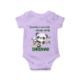 Grandma's Favourite Alarm Clock Romper / Onesie | Custom Baby Romper / Onesie for Grandma's Favorite - LILAC - New Born (Chest 14")