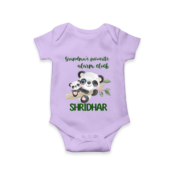 Grandma's Favourite Alarm Clock Romper / Onesie | Custom Baby Romper / Onesie for Grandma's Favorite - LILAC - New Born (Chest 14")