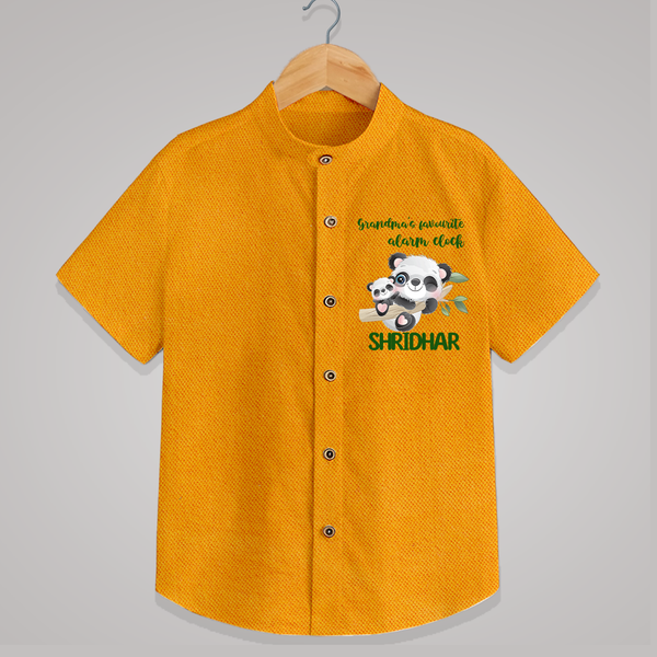 Grandma's Favourite Alarm Clock Shirt | Custom Baby Shirt for Grandma's Favorite - CHROME YELLOW - 0 - 6 Months Old (Chest 23")