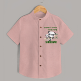 Grandma's Favourite Alarm Clock Shirt | Custom Baby Shirt for Grandma's Favorite - PEACH - 0 - 6 Months Old (Chest 23")