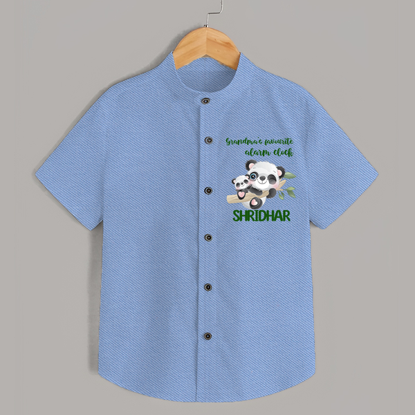 Grandma's Favourite Alarm Clock Shirt | Custom Baby Shirt for Grandma's Favorite - SKY BLUE - 0 - 6 Months Old (Chest 23")