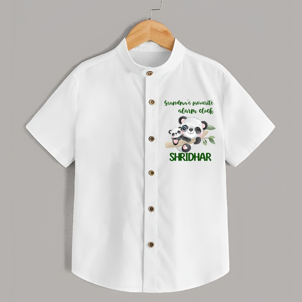 Grandma's Favourite Alarm Clock Shirt | Custom Baby Shirt for Grandma's Favorite - WHITE - 0 - 6 Months Old (Chest 23")