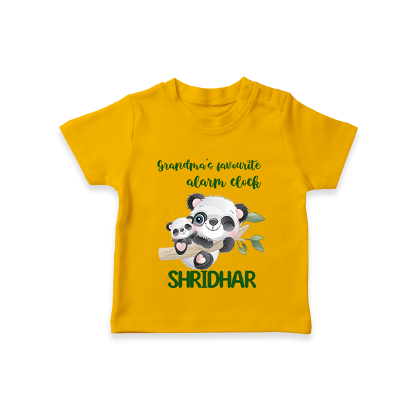 Grandma's Favourite Alarm Clock T-Shirt | Custom Baby T-Shirt for Grandma's Favorite - CHROME YELLOW - 0-5 Months Old (Chest 17")