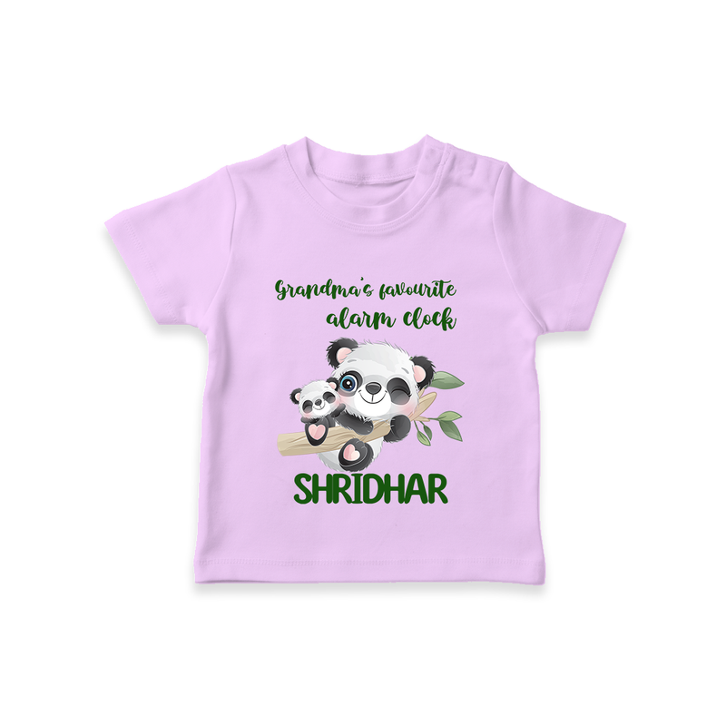 Grandma's Favourite Alarm Clock T-Shirt | Custom Baby T-Shirt for Grandma's Favorite - LILAC - 0-5 Months Old (Chest 17")