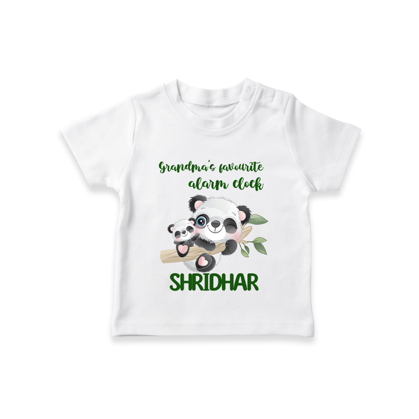 Grandma's Favourite Alarm Clock T-Shirt | Custom Baby T-Shirt for Grandma's Favorite - WHITE - 0-5 Months Old (Chest 17")