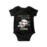 Grandma's Favourite Alarm Clock Romper / Onesie | Custom Baby Romper / Onesie for Grandma's Favorite - BLACK - New Born (Chest 14")