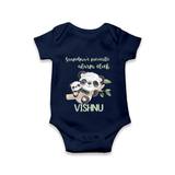 Grandma's Favourite Alarm Clock Romper / Onesie | Custom Baby Romper / Onesie for Grandma's Favorite - NAVY BLUE - New Born (Chest 14")