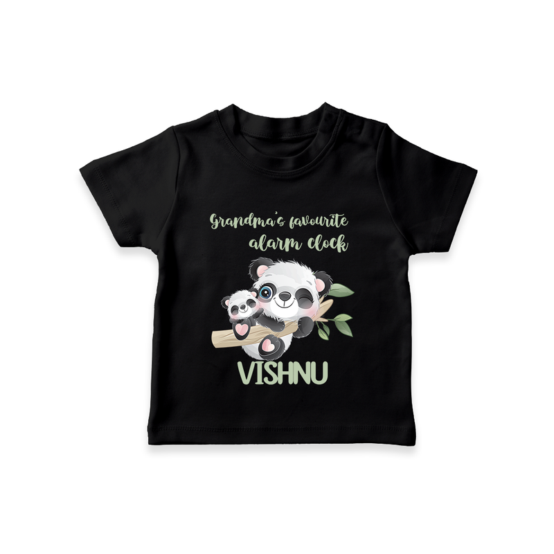 Grandma's Favourite Alarm Clock T-Shirt | Custom Baby T-Shirt for Grandma's Favorite - BLACK - 0-5 Months Old (Chest 17")