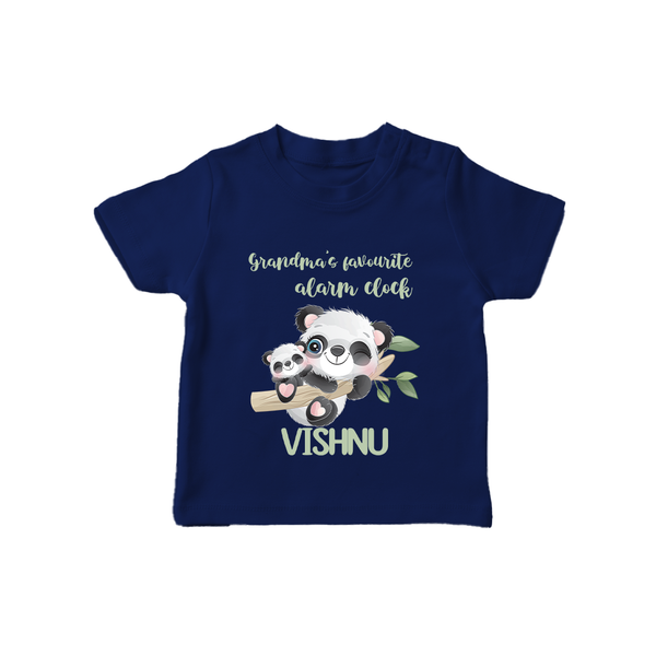 Grandma's Favourite Alarm Clock T-Shirt | Custom Baby T-Shirt for Grandma's Favorite - NAVY BLUE - 0-5 Months Old (Chest 17")