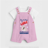 Nana Nani Ke Aankhon Ka Tara Dungaree Set | Personalized Baby Dungaree Set for Nana and Nani's Jewel - BABY PINK - 0 - 5 Months Old (Chest 18")