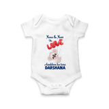 Nana Nani Ke Aankhon Ka Tara Romper / Onesie | Personalized Baby Romper / Onesie for Nana and Nani's Jewel - WHITE - New Born (Chest 14")