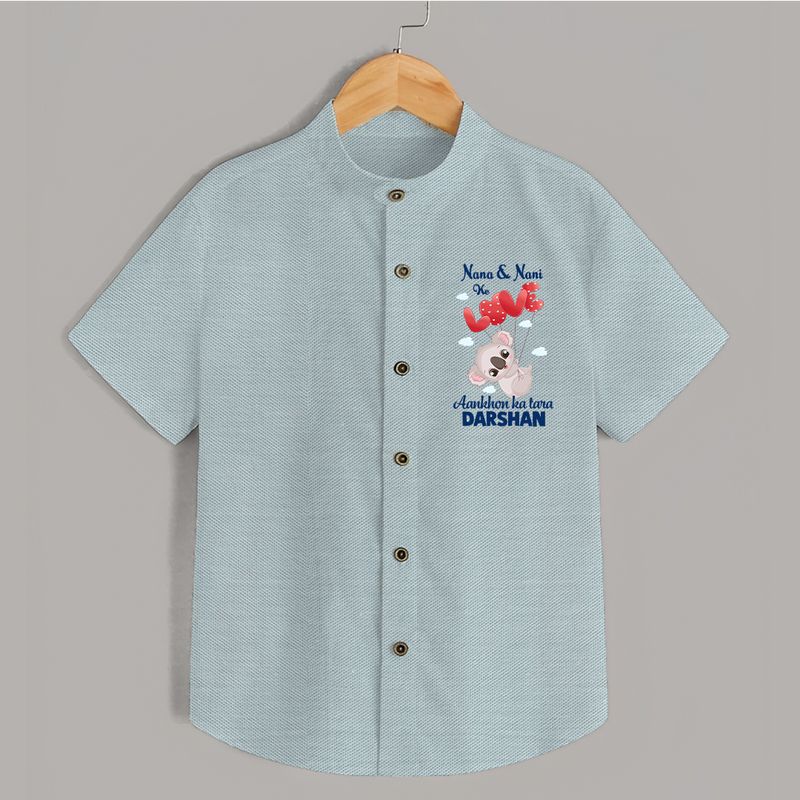 Nana Nani Ke Aankhon Ka Tara Shirt | Personalized Baby Shirt for Nana and Nani's Jewel - ARCTIC BLUE - 0 - 6 Months Old (Chest 23")