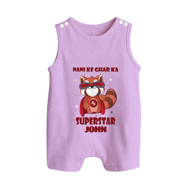 Nani Ke Ghar Ka Superstar Romper Suit / Sleeveless Romper | Custom Baby Romper Suit / Sleeveless Romper for Nani's Superstar - LILAC - 0 - 5 Months Old (Chest 18")