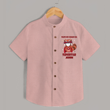 Nani Ke Ghar Ka Superstar Shirt | Custom Baby Shirt for Nani's Superstar - PEACH - 0 - 6 Months Old (Chest 23")