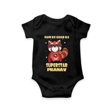Nani Ke Ghar Ka Superstar Romper / Onesie | Custom Baby Romper / Onesie for Nani's Superstar - BLACK - New Born (Chest 14")